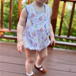 Claire & Charlie Sailboat Knit Bubble (Size 18 mos)